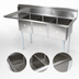 Thumbnail image #3 for John Boos E-Series Commercial 3-Compartment Sink with Left Drainboard, 47-1/2 in W x 19-1/2 in D x 43-3/4 in H, 18/300 Stainless Steel