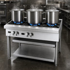 Thumbnail image #3 for Jade Range (Middleby) Supreme JSP-360 54-Inch Commercial Stock Pot Stove, 3 Three-Ring Burners, Stainless Steel, 360,000 BTU