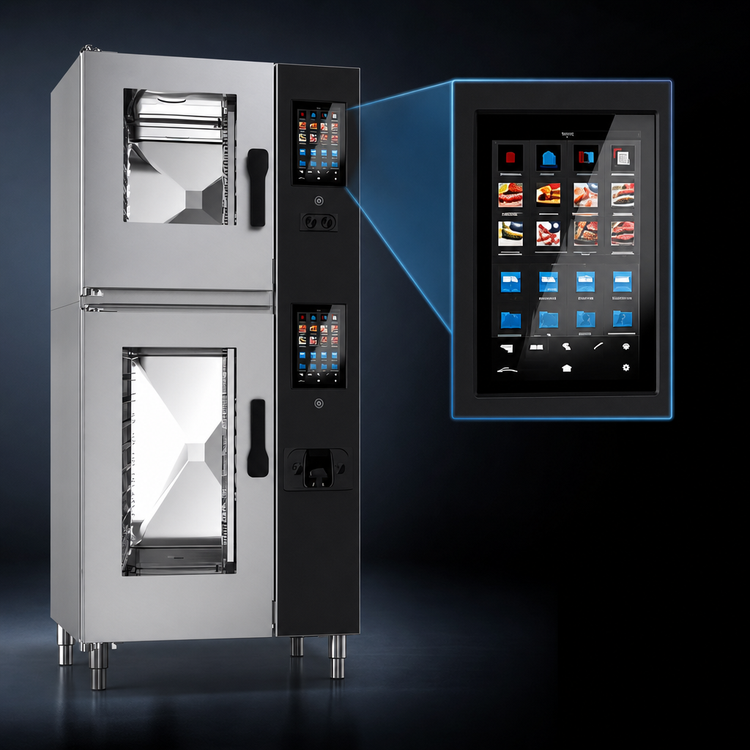 Product image #3 for Lainox Naboo 5.0 NAE161B Double-Stacked Electric Combi Oven, 6 x 1/1 GN + 10 x 1/1 GN, Direct Steam
