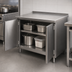 Thumbnail image #3 for Spec-Master Cabinet Base Enclosed Work Table with Hinged Doors, 96 x 24 Inches, 14-Gauge 304 Stainless Steel Top