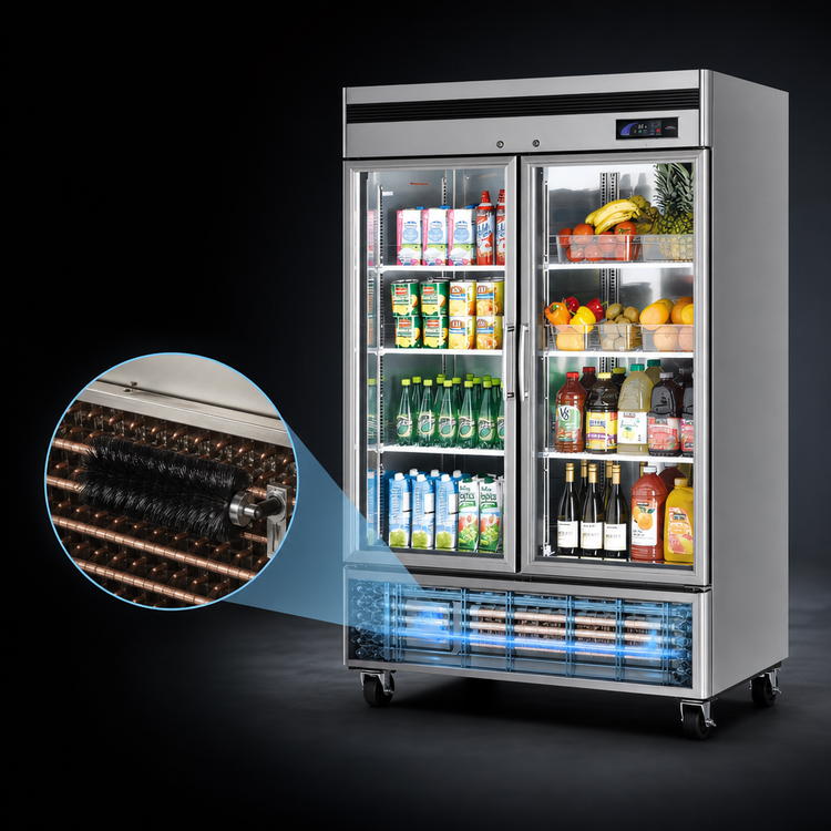 Product image #3 for Turbo Air Super Deluxe Two-Section Glass Door Reach-In Refrigerator, Bottom Mount, 44.14 Cu. Ft.