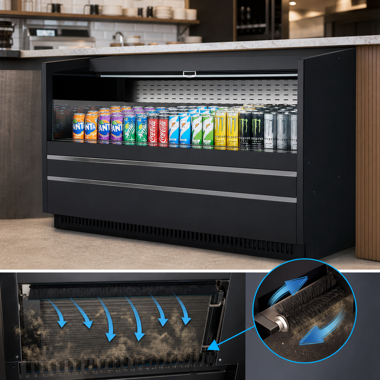 Product image #4 for Turbo Air TOM-48UC-W(B)-N 48-1/4-Inch Drop-In Horizontal Open Refrigerated Display Case, Low Profile, 6.8 Cu. Ft.