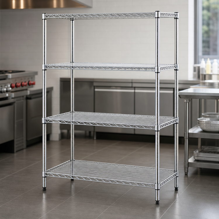Product image #3 for Metro Super Erecta Chrome-Plated Starter Wire Shelving Unit, 42"W x 24"D x 63"H, 4 Shelves