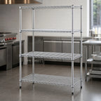 Thumbnail image #3 for Metro Super Erecta N546C Chrome-Plated Stationary Wire Shelving Starter Unit, 42"W x 24"D x 63"H, 4 Shelves