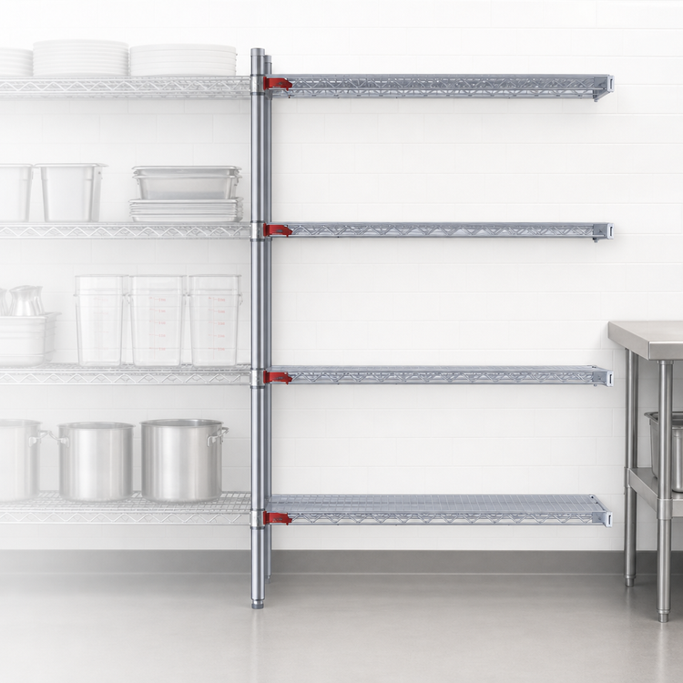 Product image #3 for Eagle Group Valu-Master 24"W x 21"D x 63"H 4-Tier Add-On Wire Shelving Unit