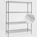 Thumbnail image #3 for Red-i-Pak 4-Tier Stationary Chrome Wire Shelving Unit, 60W x 18D x 74H