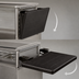 Thumbnail image #3 for Maximizer™ Food Bar End Shelf, Drop-Down Style, Black Polyethylene, 17-5/8 x 25 x 1-5/8 Inches