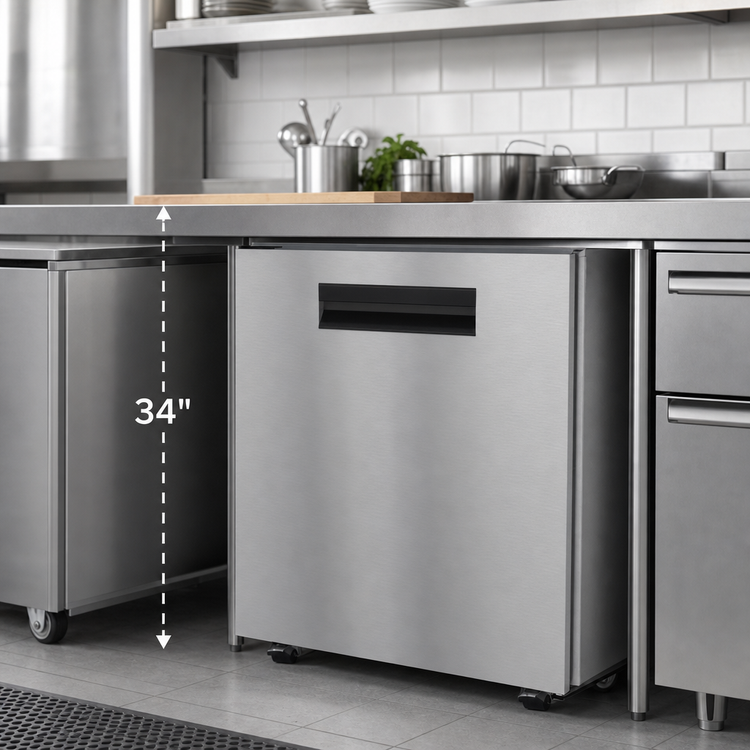 Product image #3 for Hoshizaki Steelheart 27-Inch Low Profile Single-Section Undercounter Freezer, Single Door, Self-Contained Rear-Mount, 115V