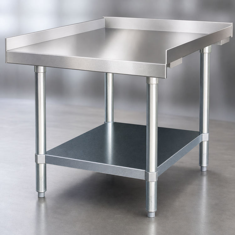 Product image #3 for Comstock-Castle 72FS-G 72-Inch x 30-Inch Equipment Stand with Stainless Steel Top Shelf and Galvanized Lower Shelf & Legs