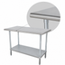 Thumbnail image #3 for Advance Tabco Special Value Series 48 Inch x 24 Inch Heavy Duty Flat Top Stainless Steel Work Table with Adjustable Undershelf