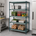 Thumbnail image #3 for Quantum Stationary 4-Tier Wire Plastic Mat Shelving Unit, 54 x 24 x 74 Inches, Green Epoxy