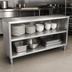 Thumbnail image #4 for John Boos Open Front Stainless Steel Dish Cabinet with Mid-Shelf