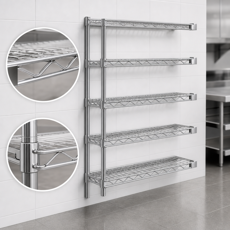 Product image #3 for Eagle Group 5-Tier Add-On Wire Shelving Unit, 24 x 21 x 74 Inches, Chrome-Plated