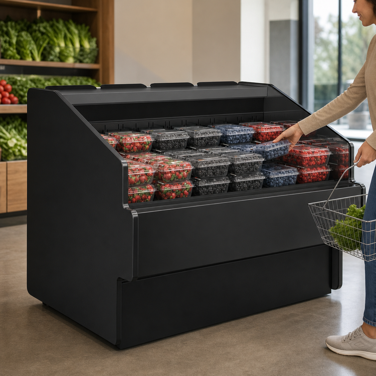 Product image #3 for Structural Concepts Oasis Refrigerated Self-Service Open-Front Produce Case, 75-3/8"W x 39-3/8"D x 39-3/8"H