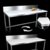 Thumbnail image #3 for John Boos 72-Inch x 36-Inch Poly Top Trimming Table with 6-Inch Boxed Backsplash