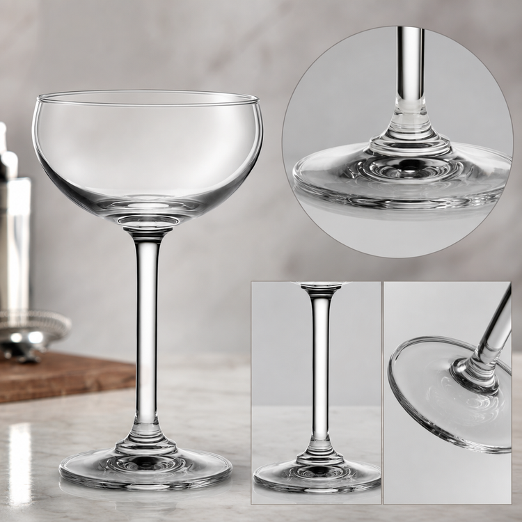 Product image #3 for Ocean Classic Stemmed Saucer Champagne Glass, 7 oz, Clear Glass