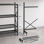 Thumbnail image #3 for Metro SmartLever SM763048-ADD Add-On Cantilevered Shelving Kit for 48" W x 30" D Shelves, 76-3/8" H, Epoxy-Coated Steel
