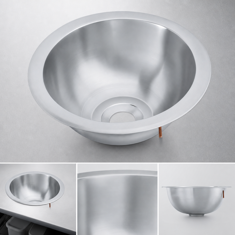 Product image #3 for Vollrath Round Drop-In Sink, 1 Compartment, Contoured Bowl, 12.94-Inch Diameter, 304 Stainless Steel