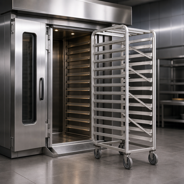 Product image #3 for Baxter Heavy Duty Stainless Steel Single End Load Rack for Single Rack Ovens, 10 Slides