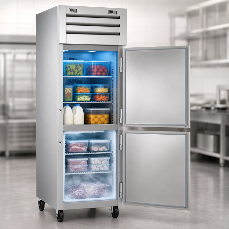 Product image #3 for True SPEC SERIES One-Section Dual Temperature Reach-In Refrigerator/Freezer with Two Stainless Steel Half Doors
