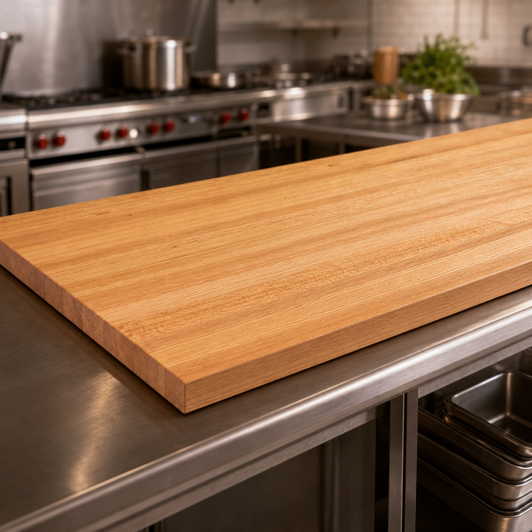 Product image #3 for John Boos Appalachian 96" x 27" Edge Grain Red Oak Island Countertop, 1-1/2" Thick, Oil Finish