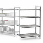 Thumbnail image #3 for Cambro Camshelving® Elements EXA247272V4480 4-Tier Vented Polymer Shelving Add-On Unit, 24 x 72 x 72 Inches, Speckled Gray