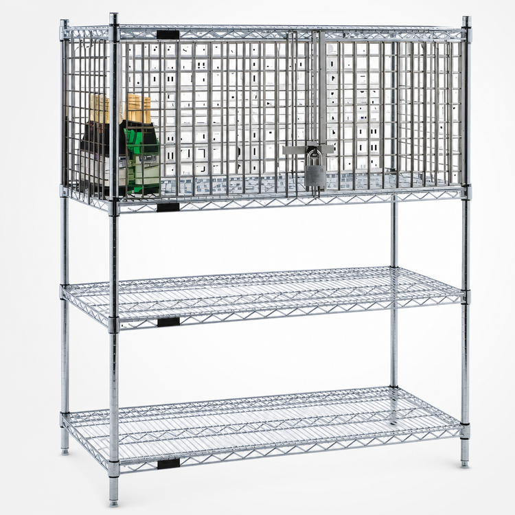 Product image #3 for EagleGard 60-Inch W x 18-Inch D Security Enclosure Kit with Hinged Doors for Wire Shelving