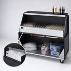 Thumbnail image #3 for Dinex DXPPB524IBTBK Chest-Style Portable Ice Bar, 95-lb Ice Capacity, Stainless Steel Bin, Locking Cabinets, 24-Inch Speedrail, Black Matte