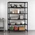 Thumbnail image #3 for Quantum 36 x 30 x 74-Inch Stationary Wire Shelving Starter Kit with 5 Shelves, Black Epoxy Finish