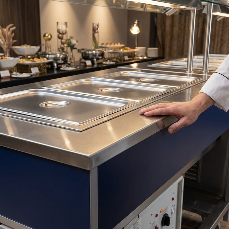 Product image #2 for Atlas Metal INFHC-2 Mobile Hot/Cold Buffet Station with 2 Pan Capacity