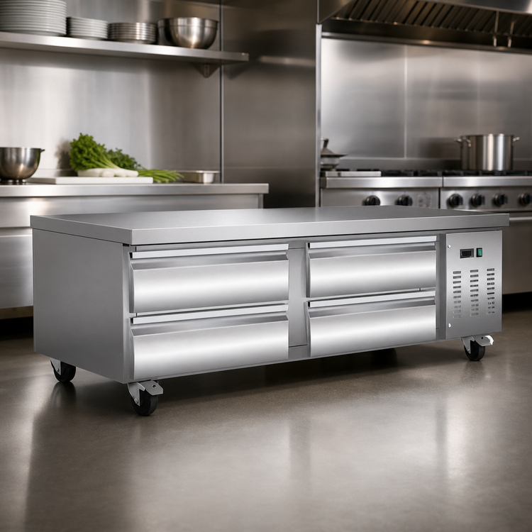 Product image #3 for Maxx Cold X-Series Four-Drawer Refrigerated Chef Base, 11.1 Cu. Ft., Stainless Steel