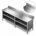 Thumbnail image #3 for John Boos 144-Inch x 30-Inch Open-Front Enclosed Base Work Table with 16-Gauge Stainless Steel Top and 5-Inch Backsplash