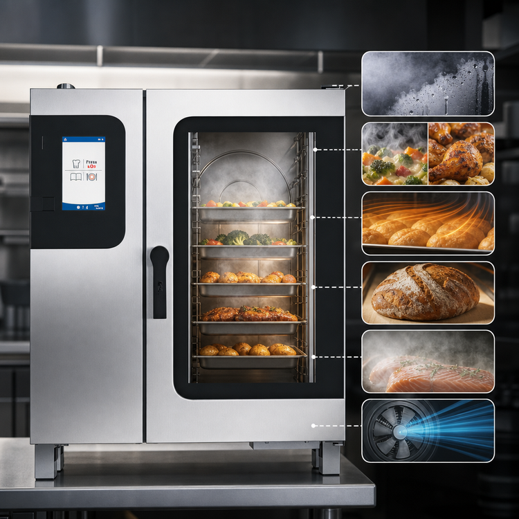 Product image #3 for Convotherm K12 Maxx Pro School Package Electric Boilerless Combi Oven/Steamer with Disappearing Door, 10-Pan Capacity