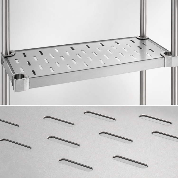 Product image #3 for Eagle Group Quik-Set 60-Inch x 18-Inch Louvered Solid Shelf, 16-Gauge Galvanized Steel