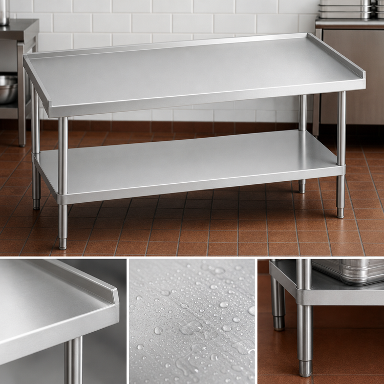 Product image #3 for Advance Tabco 60-Inch x 30-Inch Stainless Steel Equipment Stand with Adjustable Undershelf