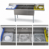 Thumbnail image #4 for KoolMore 102-Inch Three-Compartment Commercial Sink with Dual Drainboards and Backsplash