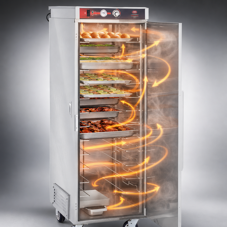 Product image #3 for FWE ETC-UA-12HD Full Height Non-Insulated Humidified Heated Transport Cabinet, 12 Universal Tray Slides