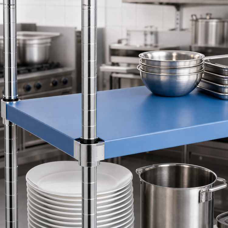 Product image #3 for QuadPlus Solid Blue Polymer Shelf Mat, 48 x 24 Inches, with Microgard Antimicrobial Protection