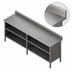 Thumbnail image #3 for John Boos Open Front Cabinet Base Stainless Steel Work Table with 5 Inch Backsplash, 120 x 24 Inch
