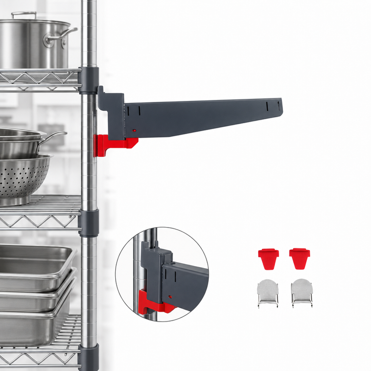 Product image #3 for Metro SmartLever 14-Inch Single Add-On Shelf Arm with ArmKeeper, Hooks, and Wedges