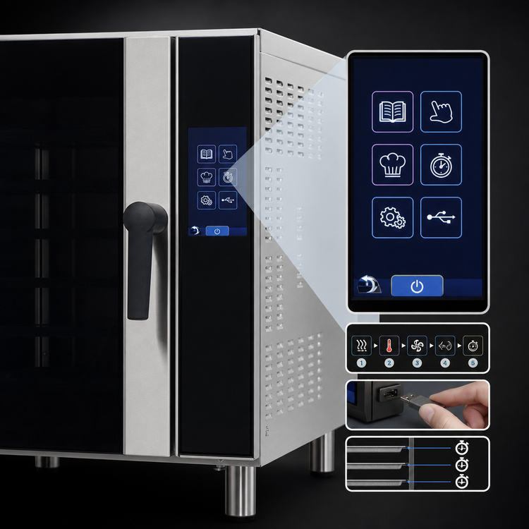 Product image #3 for Turbofan E33T5 Half-Size Electric Convection Oven, Touch Screen, 5-Pan Capacity