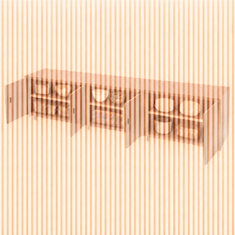 Product image #3 for Advance Tabco 144"W x 30"D Enclosed Stainless Steel Work Table with Cabinet Base, Mid-Shelf and Hinged Doors