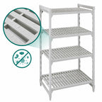 Thumbnail image #4 for Cambro Camshelving® Premium CPU243084V4PKG Stationary Polymer Shelving Starter Unit, 30 x 24 x 84 in, 4 Vented Shelves