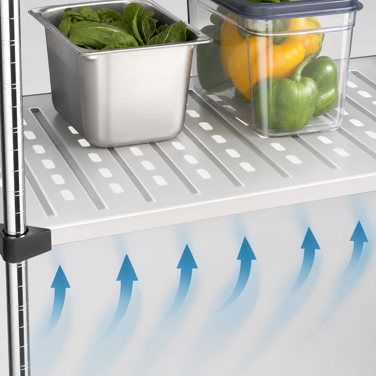 Product image #3 for Metro Super Erecta 24 x 24 Inch Louvered Embossed Stainless Steel Shelf with Ship's Edge