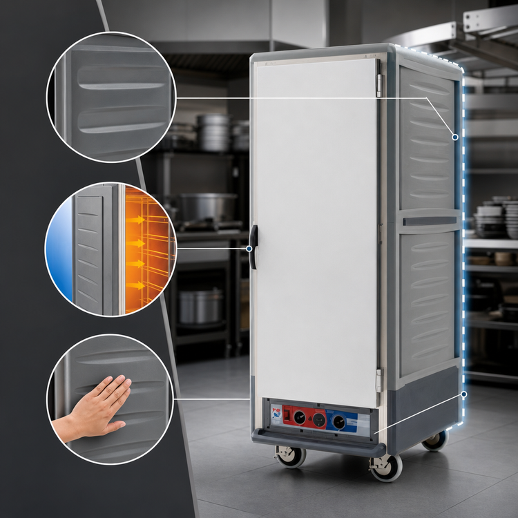 Product image #3 for Metro C5 3 Series Full-Height Combination Heated Holding and Proofing Cabinet, Gray, Solid Door