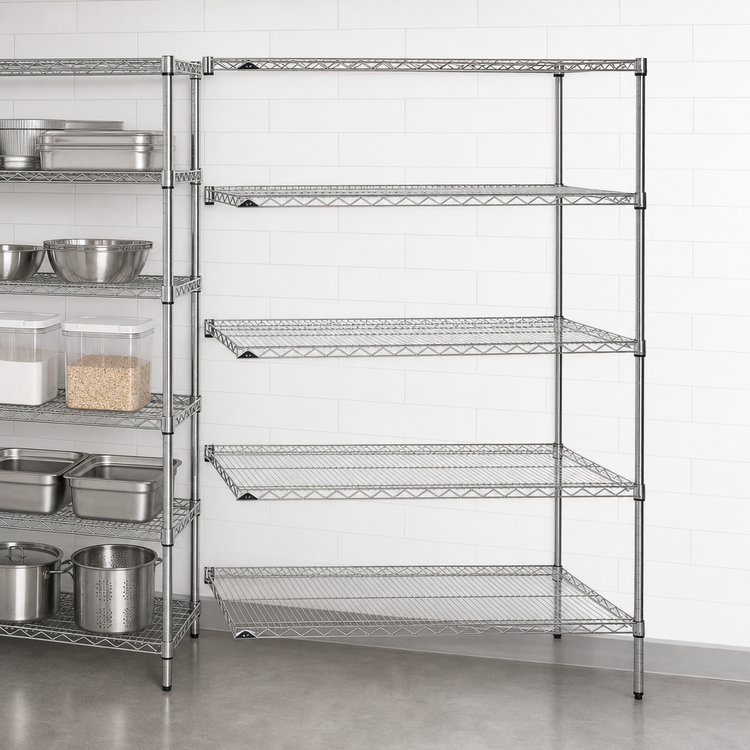 Product image #3 for Metro Super Erecta Chrome-Plated Wire Add-On Shelving Unit, 36" W x 18" D x 74" H, 5 Shelves