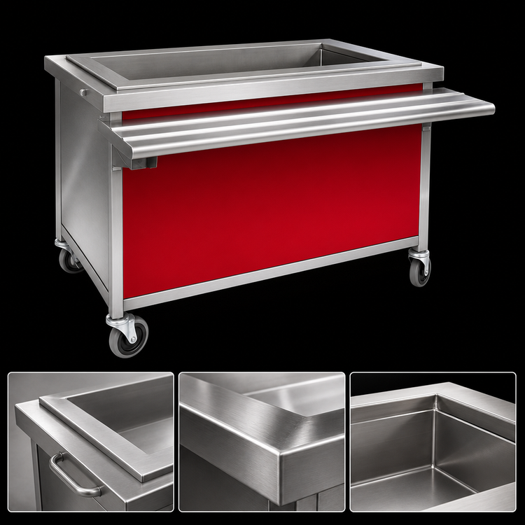 Product image #3 for Director's Choice DCS4-CFUI 64" Mobile Iced Cold Pan Unit with 4-Pan Capacity
