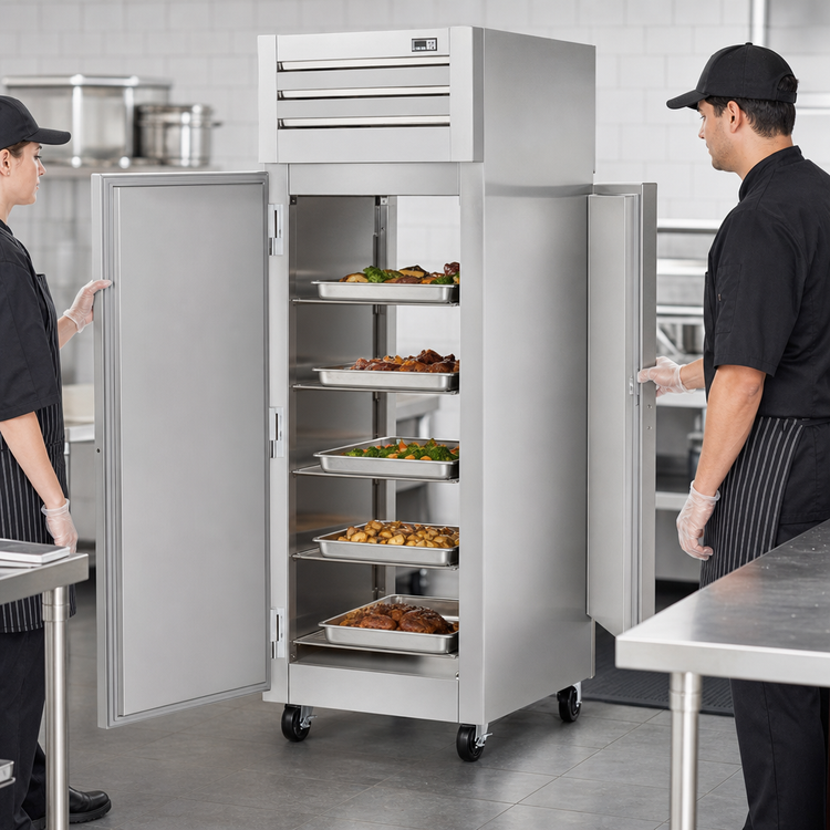Product image #3 for True Spec Series 1-Section Pass-Thru Heated Holding Cabinet with Solid Stainless Steel Front and Rear Doors