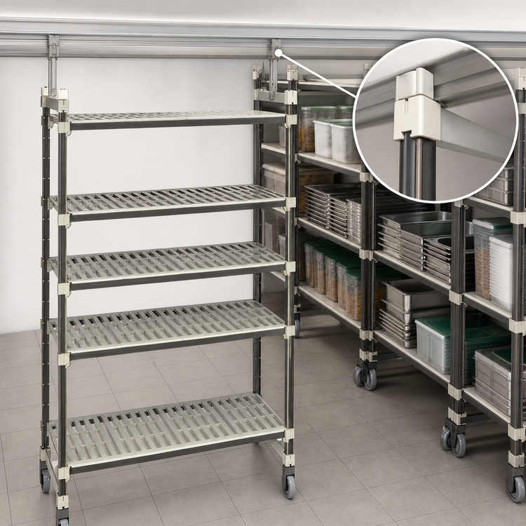 Product image #3 for Camshelving Elements XTRA High Density Top Rail Overhead Track Mobile Starter Shelving Unit, 5-Tier, 24 x 42 x 80 Inches