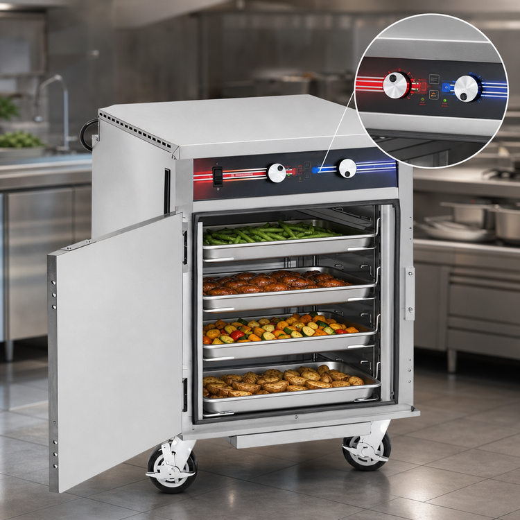 Product image #3 for FWE Clymate IQ Mobile Heated Humidified Holding Cabinet, Single Door, 10 Full-Size Tray Capacity